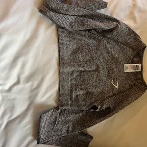 Gray gym shark top